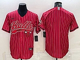 Men's Chicago Bulls Blank Red Pinstripe With Patch Cool Base Stitched Baseball Jersey,baseball caps,new era cap wholesale,wholesale hats